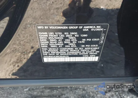 2024 Volkswagen Atlas Se from USA, damaged, VIN 1V2JR2CA3RC554010